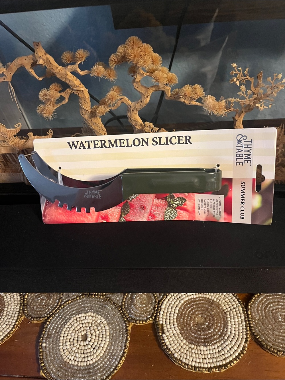 Green Watermelon Slicer - Curved Stainless Blade